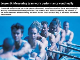Lesson 9: Measuring teamwork performance continually
 