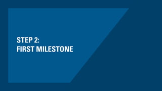 STEP 2:
FIRST MILESTONE
 