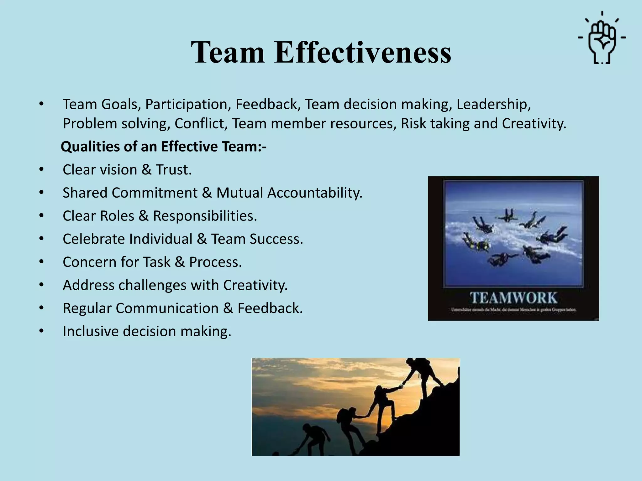 Teamwork and Harmony