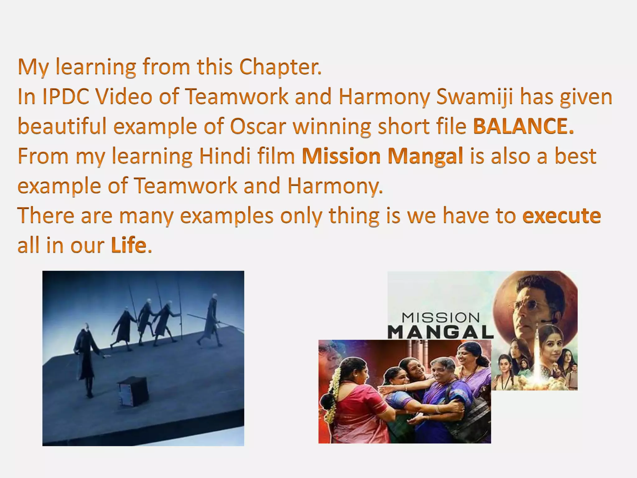 Teamwork and Harmony