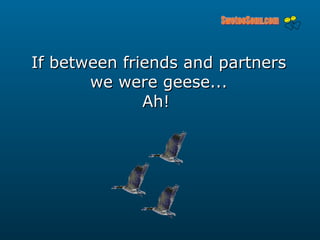 If between friends and partners we were geese... Ah!  SwetooSonu.com 