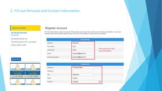 2. Fill out Personal and Contact information. 
 