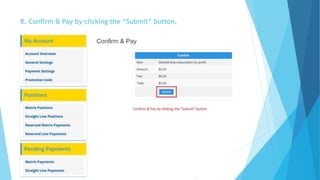 8. Confirm & Pay by clicking the “Submit” button. 
 