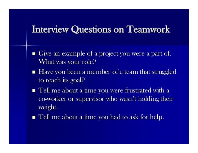 an example of teamwork