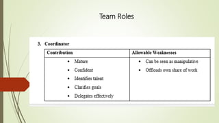 Team Roles
 