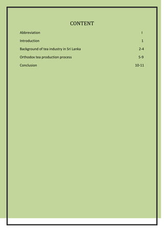 Tea production process | PDF