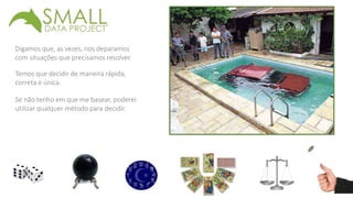 Digamos que, as vezes, nos deparamos 
com situações que precisamos resolver. 
Temos que decidir de maneira rápida, 
correta e única. 
Se não tenho em que me basear, poderei 
utilizar qualquer método para decidir. 
 