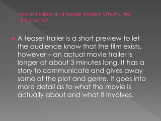Teaser Trailer Power Point Ppt