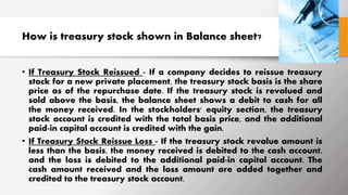 Treasury Stock Classification Teasury stocks | PPTX