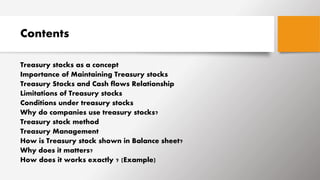 Treasury Stock Classification Teasury stocks | PPTX