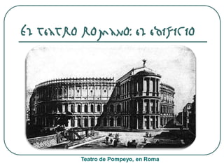 El teatro romano: el edificio
Teatro de Pompeyo, en Roma
 