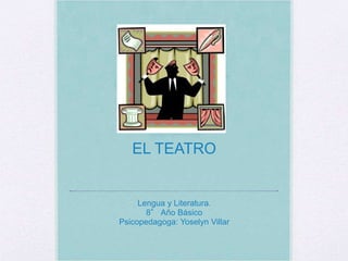 EL TEATRO
Lengua y Literatura.
8° Año Básico
Psicopedagoga: Yoselyn Villar
 