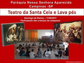 Filhinhos, vou ficar com vocês só mais um pouco, para  onde vou vocês não podem ir. Eu dou para vocês um novo mandamento: amem uns aos outros, assim como eu vos amei. Eu deixo para você a paz, eu lhes dou a minha paz, não fiquem com medo, venham vamos sair.http://cateclicar.blogspot.com