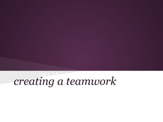 21st century skills
creating a teamwork
 