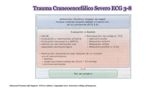 Trauma Craneoencefálico Severo ECG 3-8
Advanced Trauma Life Support. ATLS 9° edition. Copyright 2012. American College of Surgeons.
 