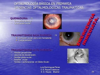 Traumatismos y urgencias oftalmólogicas