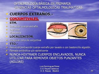 Traumatismos y urgencias oftalmólogicas
