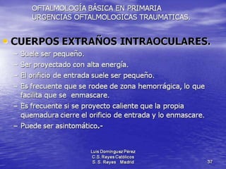Traumatismos y urgencias oftalmólogicas