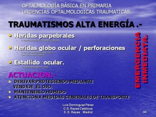 Traumatismos y urgencias oftalmólogicas