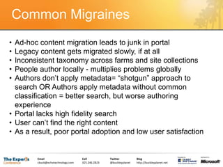 Your peer writes a review for a great book, and you click once to purchase and automatically download to your KindleYou add your college friends to your user profile, and later update your travel plans, only to find that two of your friends will also be in the vicinity while you are abroad	You enter your new project requirements into your portal, and based on your description and parameters, the portal provides relevant workflows and web parts, and suggests people from your company who have current or past projects in this space as possible resourcesWhat are we talking about?