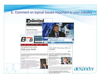 E. Comment on topical Issues important to your industry 