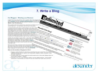 7. Write a Blog 