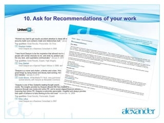 10. Ask for Recommendations of your work 