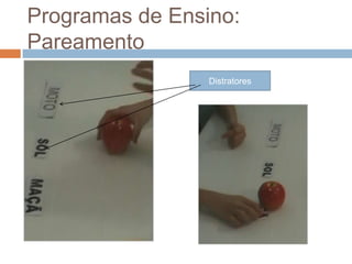 Programas de Ensino:
Pareamento
Distratores
 