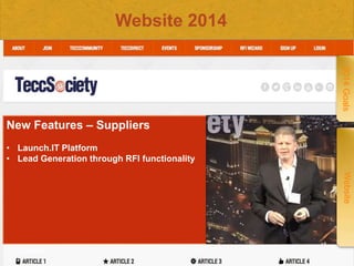 Website 2014
2014 Goals

New Features – Suppliers
• Launch.IT Platform
• Lead Generation through RFI functionality

Website

Confidential
Confidential

 