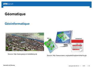 ||
Geomatik und Planung
2016www.geomatik.ethz.ch 35
Les consuments sont aussi des données
géographiques
 