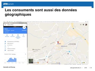 ||
Geomatik und Planung
 Presque inconnu du public
 Indispensable pour le maintien et l’organisation de notre espace vital
 Tâches captivantes
 Études polyvalentes avec excellentes chances de travail
 Encadrement parfait dû au petit nombre d’étudiants
2016www.geomatik.ethz.ch 36
Studiengang
Geomatik & Planung
… aide à créer un monde meilleur…
 