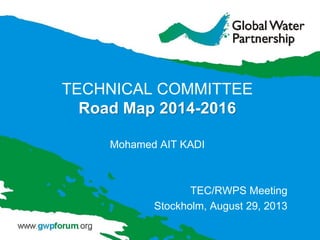 TECHNICAL COMMITTEE
Road Map 2014-2016
Mohamed AIT KADI
TEC/RWPS Meeting
Stockholm, August 29, 2013
 