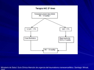 Ministerio de Salud. Guía Clínica Atención de urgencia del traumatismo craneoencefálico .  Santiago: Minsal, 2007 