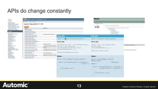 13 Property of Automic Software. All rights reserved
APIs do change constantly
 