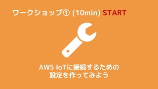 `åע (10min) START
AWS IoT˽ӾA뤿
OäƤߤ褦
 