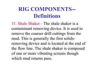 Una Rig Components RIG COMPONENTS - Definitions | PPT