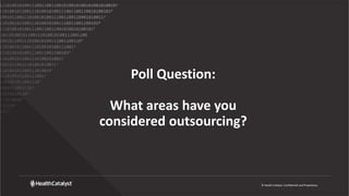 © Health Catalyst. Confidential and Proprietary.
Poll Question:
What areas have you
considered outsourcing?
 
