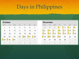Days in Philippines
 