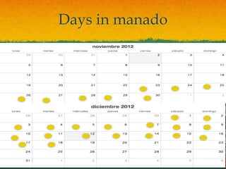 Days in manado
 