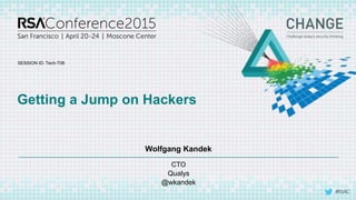 SESSION ID:
#RSAC
Wolfgang Kandek
Getting a Jump on Hackers
Tech-T08
CTO
Qualys
@wkandek
 