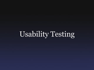 Usability Testing 