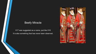 Beefy Miracle
X17 was suggested as a name, just like X16
It is also something that has never been observed.
 