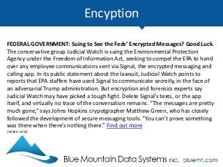 Encyption
WHY: We Need to Encrypt Everything. Many major websites already encrypt by
default. Here’s why encryption and mu...