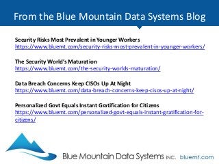 From the Blue Mountain Data Systems Blog
People-Centric Security
https://www.bluemt.com/people-centric-security/
Pentagon ...