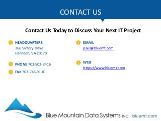 Tech Update Summary from Blue Mountain Data Systems August 2018