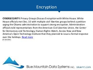 Tech Update Summary from Blue Mountain Data Systems December 2015
