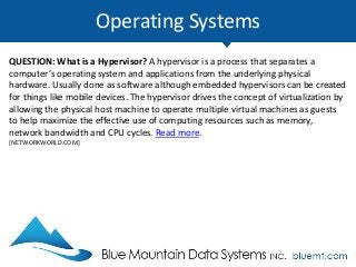 Tech Update Summary from Blue Mountain Data Systems December 2017