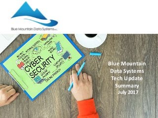 Blue Mountain
Data Systems
Tech Update
Summary
July 2017
 