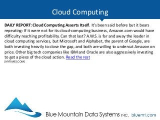 Cloud Computing
QUESTION: How Do You Define Cloud Computing? New technology that
experiences high growth rates will inevit...