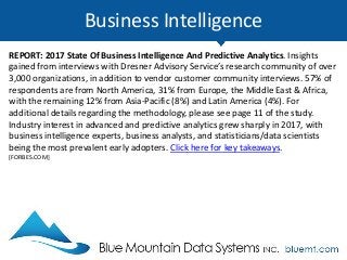 Business Intelligence
READ: Business Intelligence vs. Business Analytics: Where BI Fits Into Your Data
Strategy. While BI ...